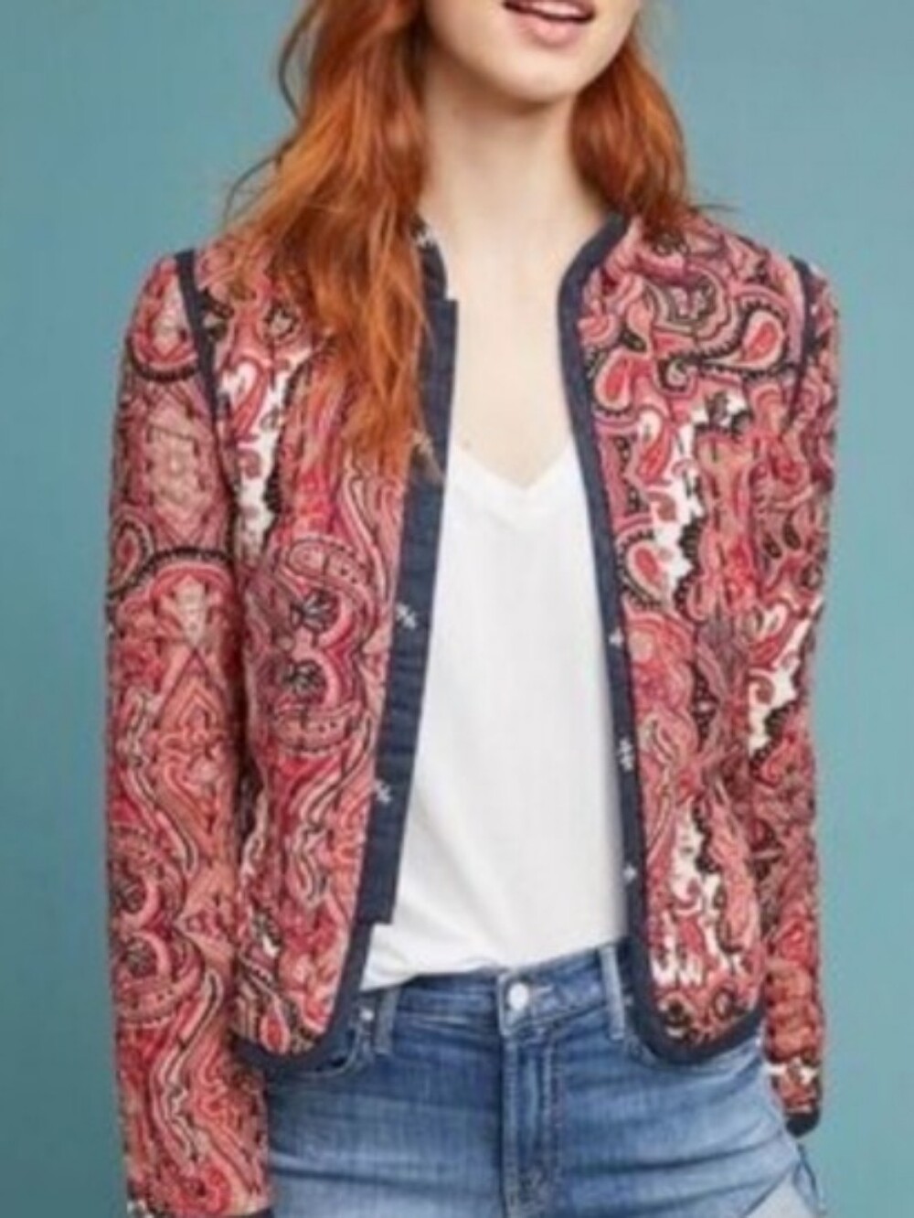 Anthropologie Quilted Paisley Jacket